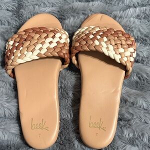 Beek Women's Braided Sandals - Brown and Cream